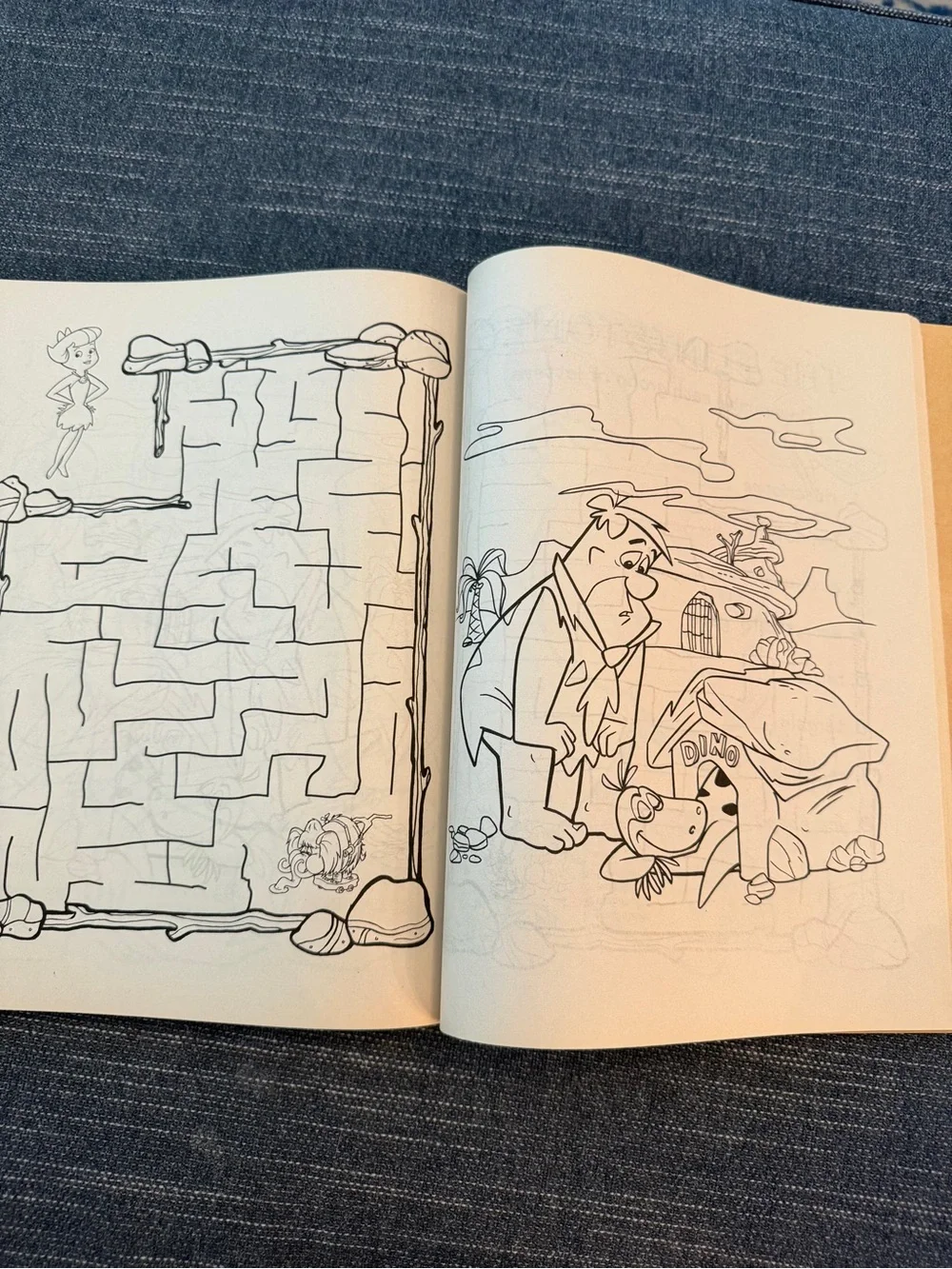 Vintage 1994 Flintstones Coloring Activity Book Fred Wilma Pebbles Barney